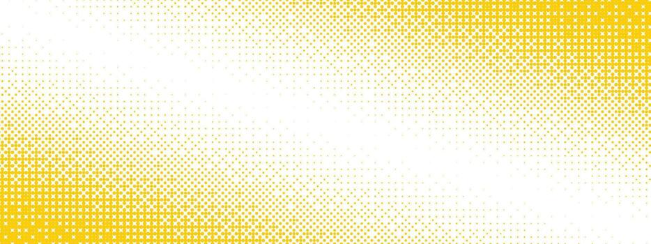 amarillo mapa de bits degradado textura. desvanecimiento pixelado 8 poco gradación modelo. repitiendo vacilar trama de semitonos antecedentes. rasterizado juego halfton patrón horizontal cómic popular Arte cubrir fondo vector