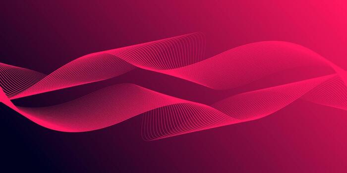 resumen brillante ola líneas en degradado rosado antecedentes. dinámica ola modelo. moderno fluido ondulado líneas. futurista tecnología concepto, traje para bandera, póster, cubrir, folleto, volantes, sitio web vector