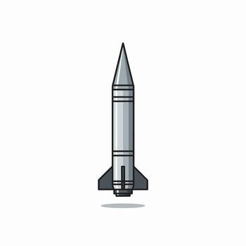 Illustration of a missile weapon system depicting its aerodynamic shape and technical design for military applications and defense strategies vector