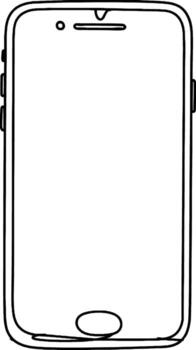 Minimalist One Line Drawing of Smartphone One line sketch of a smartphone. Great for technology, communication, digital, and mobile design vector