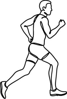Minimalist One Line Drawing of Running Man Dynamic one line sketch of a man running. Perfect for fitness, sports, and active lifestyle design vector