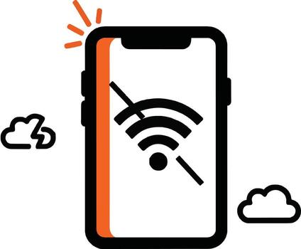 no wifi signal connection error phone illustration vector