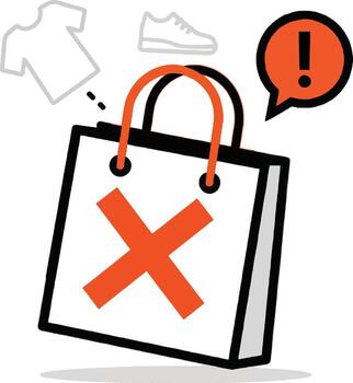 e-commerce checkout error illustration warning vector
