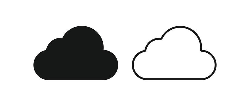un resumen gráfico de nube íconos en sólido negro y resumido estilos, Perfecto para nube informática, datos, y digital almacenamiento diseños vector