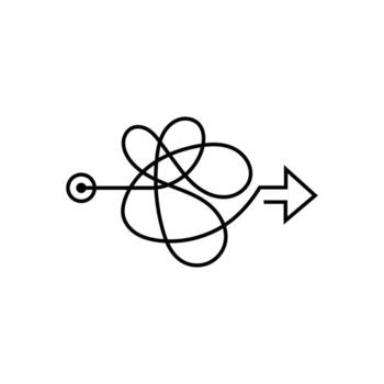 Complicado camino a solución problema resolviendo concepto vector