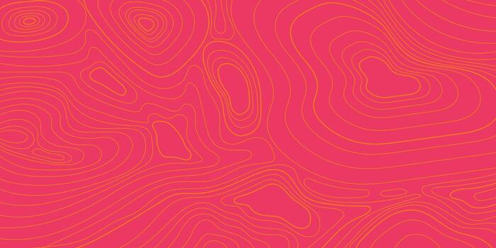 Pink Topographic Map Background. Abstract Wavy Contour Lines, Mountain Relief Terrain Grid, Geographic Landscape Texture Banner vector