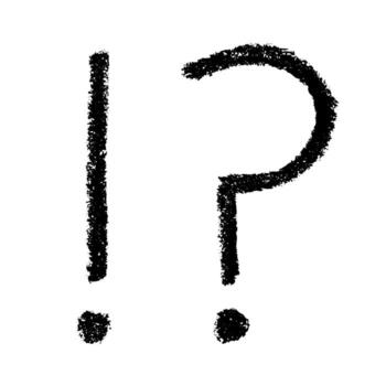 de cerca mano dibujado exclamación marca y pregunta marca clipart soltero elemento para diseño vector