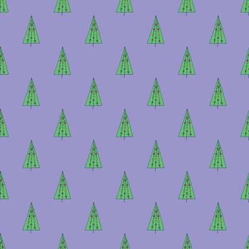 sin costura modelo con geométrico mínimo escandinavo Navidad árbol garabatear para decorativo imprimir, envase papel, saludo tarjetas y tela nuevo dibujos animados vector