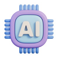 ai microchip processador com CPU o circuito e neural rede, máquina Aprendendo modelo para dados Informática e digital sistema, gpu testemunho microprocessador tecnologia para semicondutor hardware, 3d ilustração png