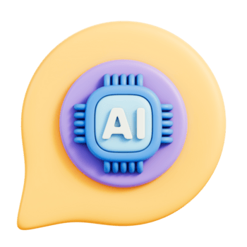 chatbot bolha com ai microchip, automação e nlp para conversação, cliente Apoio, suporte e Central de Ajuda, neural rede modelo, bate-papo ui e virtual assistente tecnologia, 3d ilustração png