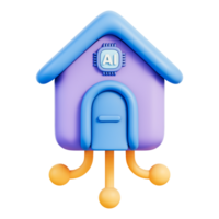 inteligente casa roteador com microchip processador e muito rede para casa assistente 3d ilustração png
