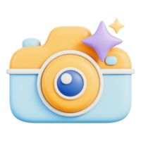 Câmera lente obturador ícone com Estrela brilhar para fotografia, capturar foto e imagem, ampliação, foco e clarão, filtro efeitos para editar e retocar, meios de comunicação galeria e foto editor, 3d ilustração png