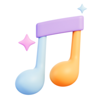 musical Nota símbolo com melodia e brilhar decoração, audio e som ícone para canção, ritmo, harmonia, música composição e trilha sonora, lista de reprodução, transmissão, estúdio Produção, 3d ilustração png