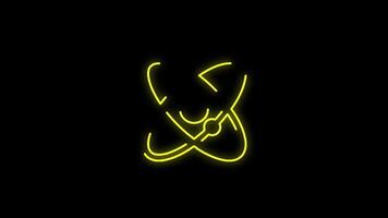 Security Shield Icon Loop Animation, Cybersecurity and Protection Concept, Multicolor Neon 4K video
