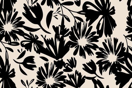 mínimo resumen contemporáneo sin costura modelo. dibujado a mano flor y hoja forma texturas repetible vibrante boho huellas dactilares. ilustración vector