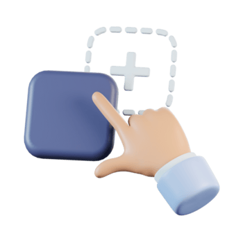 Hand Gesture of Drag and Drop Add 3D Icon png