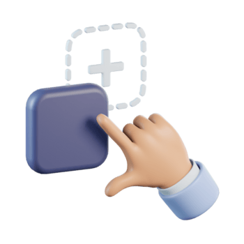 Hand Pointing to Drag a Box 3D Icon png