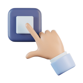Hand Gesture Click Stop Button 3D Icon png