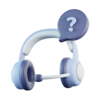 auriculares para cliente apoyo con habla burbuja 3d icono png
