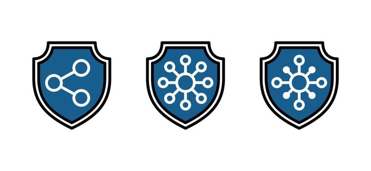 red conexión proteccion icono. conexión icono con seguridad proteger proteccion símbolo en línea y plano estilo para aplicaciones y sitios web símbolo colección - ilustración vector