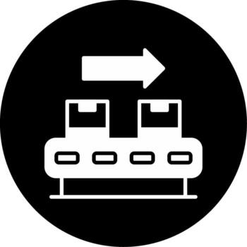Automated Conveyor System Flow Glyph Circle Inverted vector