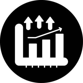 Increasing Bar Graph Growth Glyph Circle Inverted vector