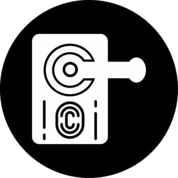 Secure Smart Lock Glyph Circle Inverted vector