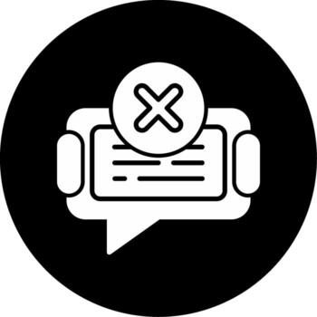Delete Chat Message Glyph Circle Inverted vector