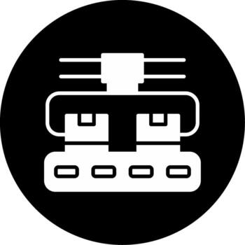 Automated Storage Retrieval System Glyph Circle Inverted vector