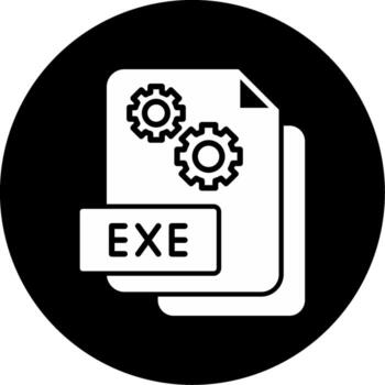 Executable EXE File Glyph Circle Inverted vector