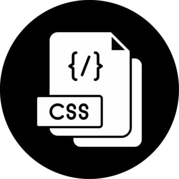 Cascading CSS File Glyph Circle Inverted vector