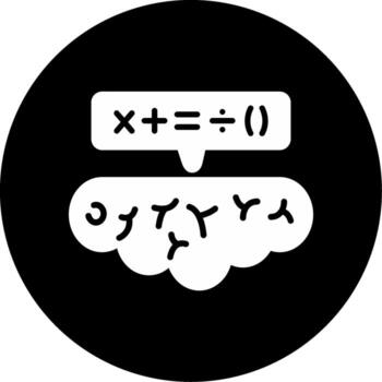 matemático problema resolviendo glifo circulo invertido vector