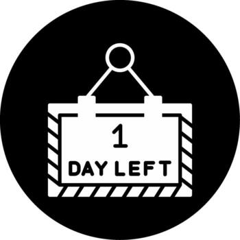 Countdown Timer Display Glyph Circle Inverted vector