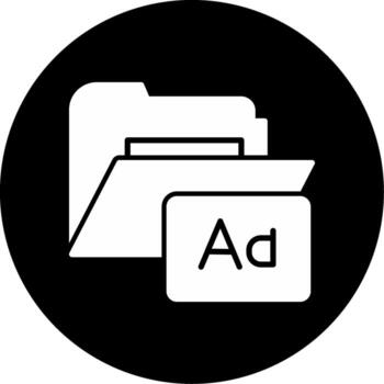 Custom Folder Font Glyph Circle Inverted vector