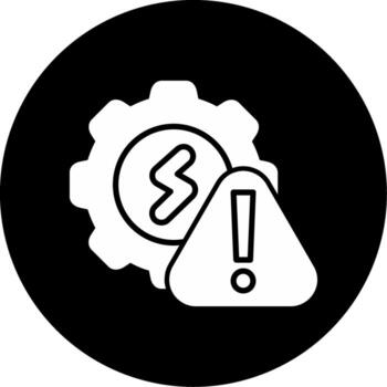 Electrical Troubleshooting Process Glyph Circle Inverted vector