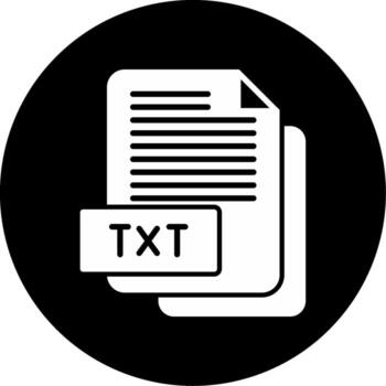 llanura TXT archivo glifo circulo invertido vector