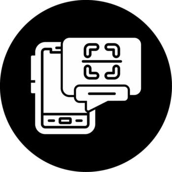 QR Code Mobile Scanner Glyph Circle Inverted vector