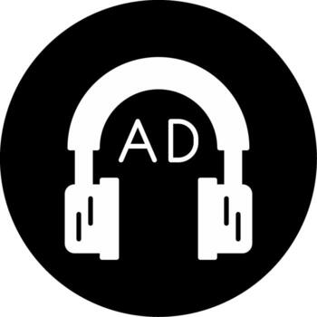 Audio Description Feature Glyph Circle Inverted vector