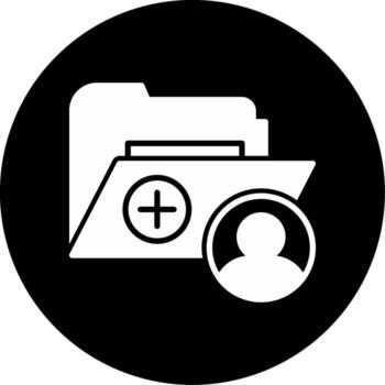 User Profile Folder Glyph Circle Inverted vector