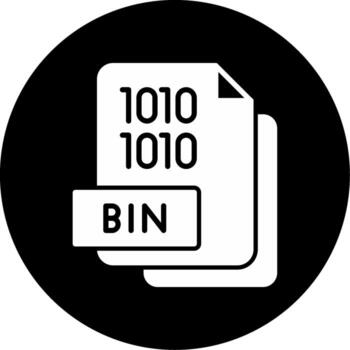 binario compartimiento archivo glifo circulo invertido vector