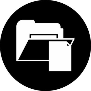 vacío archivos carpeta glifo circulo invertido vector