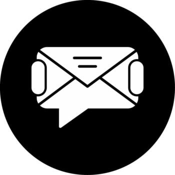 Mail Chat Message Glyph Circle Inverted vector