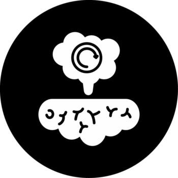 Brain Loading Symbol Glyph Circle Inverted vector