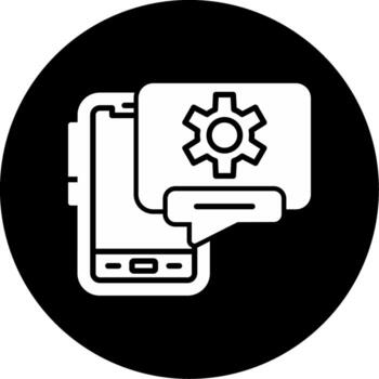 Mobile System Configuration Glyph Circle Inverted vector