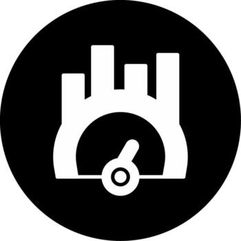 Performance Benchmarking Process Glyph Circle Inverted vector