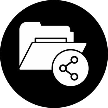 Shared Access Folder Glyph Circle Inverted vector