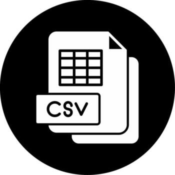 CSV Data Sheet Glyph Circle Inverted vector