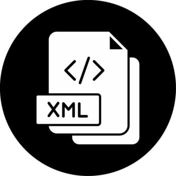 XML Data File Glyph Circle Inverted vector