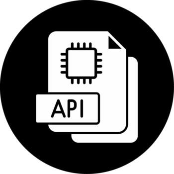 api guión archivo glifo circulo invertido vector