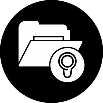 ubicación datos carpeta glifo circulo invertido vector